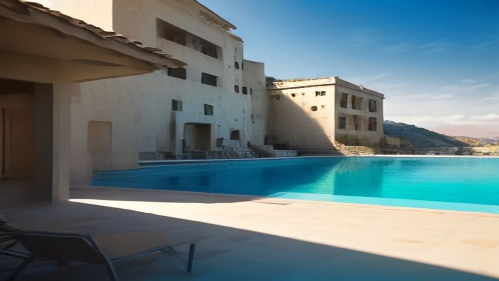 Piscine de resort surplombant la côte méditerranéenne près d'Antalya